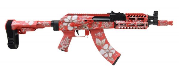 [pistol] PSA CUSTOM AK-P MOE ALG FIRE CONTROL GROUP RAIL PISTOL W/ SBA3 BRACE, "BIG IGLOO ALOHA" CUSTOM FINISH $1149 + s/h
