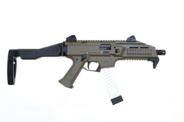 [Pistol] CZ SCORPION EVO 3 S1 9mm Pistol 7.72'' barrel threaded 1/2X28 (2) 20rd mags 91352 FDE Flat Dark Earth with Gearhead Works Folding Tailhook and 2-32rd Magazines. $1,029. Restocked with 7 left.