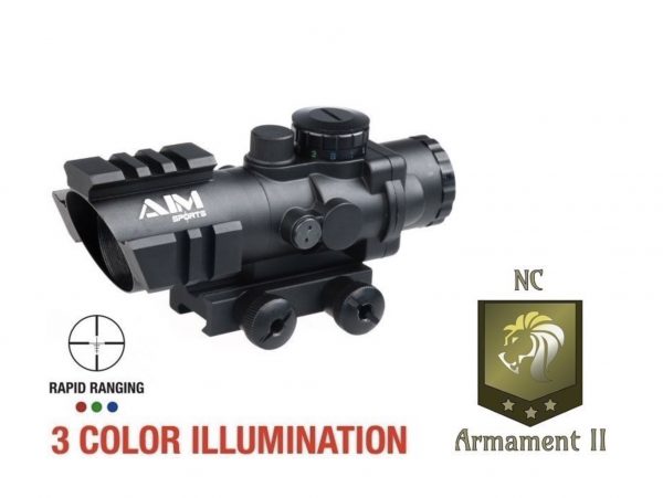 AIM Sports Prismatic Series 4X32 Scope W/ Rapid Ranging Reticle