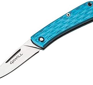 Small Keychain Folding Pocket Mini Camping Knives for Kids, Women, Girls, Boys Every Day Carry EDC Ultralight Knife Stainless Steel Small Blue Knife, Men Gift Knife, Outdoor Knife, (Blue)