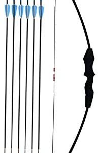 kaimei 45" Archery Bow and Arrow Set Start Recurve Bow Outdoor Sports Game Hunting Toy Gift Bow Kit Set with 6 Arrows 18 Lb for Kids Children Teens Youth