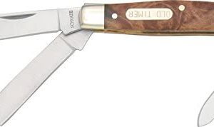 Old Timer 34OTW Middleman 5.7in S.S. Traditional Folding Knife with 2.4in Clip Point and Wood Handle for Outdoor, Hunting, Camping and EDC