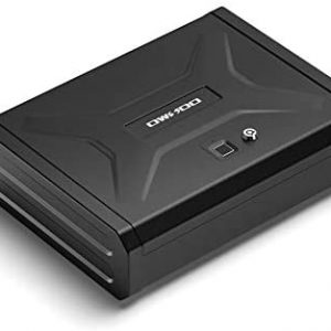 OWSOO Gun Safe for Pistols, Pistol Safe Handgun Safe Quick-Access with Biometric Fingerprint or Key Lock, Security Firearm Safe for Home