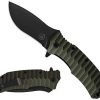 OFF-GRID KNIVES - Rapid Fire Ranger - Camping & Hunting Knife, Cryo D2 Blade Steel with Olive Drab G10 Scales & Super Deep Clip, Left or Right Carry, Survival, Hiking, Fishing, Boating, Prepper, Bushcraft
