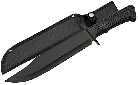 SZCO Supplies 15"" Outdoor Survival Black Tech Bowie Blade Knife (211515-BK)