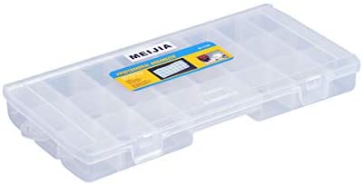 MEIJIA Outdoor Fishing Tackle Boxes, Plastic Box, Plastic Storage Organizer Box with Removable Dividers - Fishing Tackle Storage,Off-White