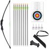 Vogbel 44" Archery Bow and Arrow Set Youth Longbow Outdoor Hunting Gift Toy Beginner Bow Kit 18 Lb for Teens Kids Right/Left Handed