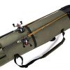 Mogena Durable Canvas Fishing Bag, Fishing Rod Bag and Reel Storage Bag Travel Portable Fishing Bag -Holds 5 Poles & Tackle
