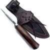 Maan Handmade Damascus Tactical Fixed Blade Knife for Hunting, Survival and Skinning with Premium Leather Sheath - Image 6