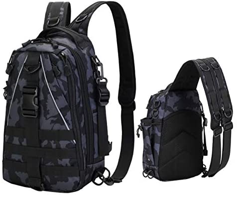 iLure Fishing Tackle Box Storage Sling Bag Outdoor Shoulder Backpack and Cross Body Sling Gear for Pond Hopper Hiking Hunting Camping