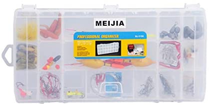 MEIJIA Outdoor Fishing Tackle Boxes, Plastic Box, Plastic Storage Organizer Box with Removable Dividers - Fishing Tackle Storage,Off-White - Image 8
