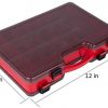 Goture Fishing Tackle Box,Double-Sided with Handle 44 Removable Compartments Plastic Organizer Size L 12’’ x W 8’’ x H 3’’ - Image 5