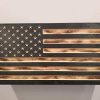 San Tan Woodworks Carved Burnt Wood Concealment American Flag. American Concealment Cabinet for The Home (Burnt)