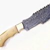 Ottoza Handmade Damascus Tracker Knife with Bone Handle - Survival Knife - Camping Knife - Damascus Steel Knife - Damascus Hunting Knife with Sheath Horizontal Carry Fixed Blade Knife No:115 - Image 9