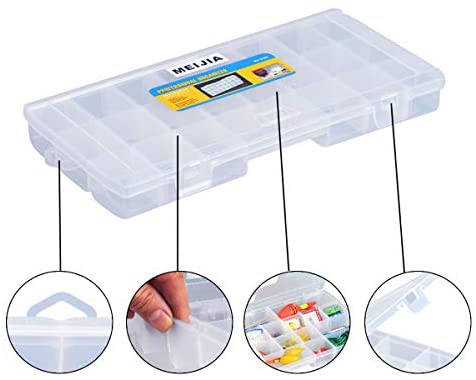 MEIJIA Outdoor Fishing Tackle Boxes, Plastic Box, Plastic Storage Organizer Box with Removable Dividers - Fishing Tackle Storage,Off-White - Image 9