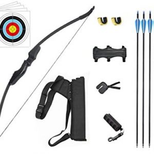 HANSPY Takedown Recurve Bow and Arrow Set for Adults 40 lbs Longbow Archery Bow and Arrows Kit Outdoor Hunting Training Practice Toy