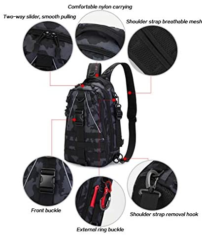 iLure Fishing Tackle Box Storage Sling Bag Outdoor Shoulder Backpack and Cross Body Sling Gear for Pond Hopper Hiking Hunting Camping - Image 3