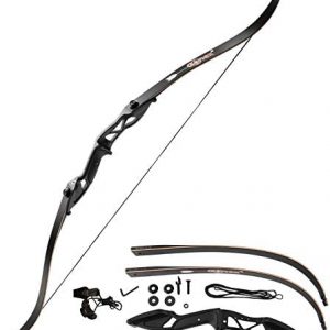 Gonex Takedown Recurve Bow, Hunting Archery Bow Long Bow for Beginner, 56" Right Handed Longbow 40 45 50lb Bow for Adults with Bow String,Black