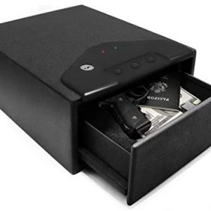 Jolitac Gun Safe with Electronic Lock, Quick Access Smart Handgun Safe Two Small Guns Capacity, Safe Storage Security Cabinet Q235 Carbon Steel Handgun Lock Security Box w/Pop-Open Drawer