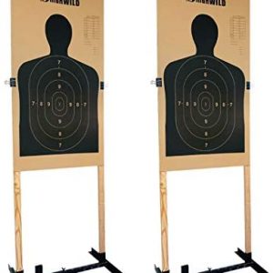 Highwild Adjustable Target Stand Base for Paper Shooting Targets Cardboard Silhouette - H Shape - USPSA/IPSC - IDPA Practice - Upgraded Version (2 Pack)