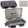 RUNCL Fishing Tackle Box, Waterproof Storage Box, Fishing Tackle Storage Trays - Solid Structure, Waterproof Seal, One-Handed Operation, Removable Dividers, Sun Protection - Storage Organizer Box