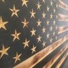 San Tan Woodworks Carved Burnt Wood Concealment American Flag. American Concealment Cabinet for The Home (Burnt) - Image 3