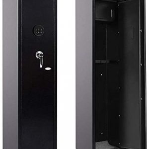 Greenvelly Rifle Safe Home Long Gun Safe for Rifles Shotguns, Locking Rifle Cabinet Gun Storage, Electronic 5 Gun Rifle Safes for Home Rifle and Pistols (w/Without Scope) with Lock Firearm Box