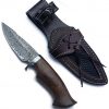 Maan Handmade Damascus Tactical Fixed Blade Knife for Hunting, Survival and Skinning with Premium Leather Sheath - Image 2