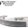 Wild Turkey Handmade Collection Wood Handle Fixed Blade Gut Hook Knife w/Leather Sheath - Image 4