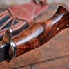 BIGCAT ROAR Custom Handmade Hunting Knife Viper Hunter, Full Tang Fixed Blade Damascus Steel - Walnut Wood Handle 10'' inch Overall with Leather Sheath - Image 3