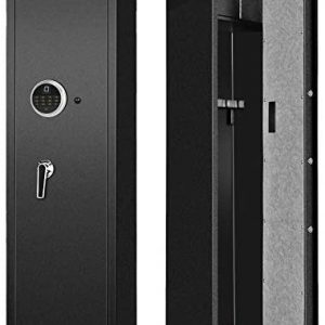 Langger Biometric Rifle Gun Safe, Shotgun Quick Access, 5-Gun Large Improved Fingerprint Rifle Gun Security Cabinet for Rifle Shotgun Firearms w/o Optics/Scopes with Pistol/Handgun Lock Box