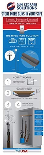 Gun Storage Solutions Rifle Rods - 6 Pack With Loop Fabric For Safe Organization