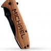 Valentines Day Gifts for Him, Engraved Pocket Knives For Men | 20 Fonts | Personalized Oak Wood Pocket Knife, Gifts for Men, Boyfriend, Custom Fishing Hunting Knives, Gift for Husband - Image 3