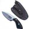 GCS Handmade D2 Tool Steel Custom Survival Tactical Hunting Skinning Camping Knife Natural Bone Handle with Brown Leather Right or Left Hand Horizontal Fixed Blade Knife Sheath GCS283