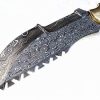 Ottoza Handmade Damascus Tracker Knife with Bone Handle - Survival Knife - Camping Knife - Damascus Steel Knife - Damascus Hunting Knife with Sheath Horizontal Carry Fixed Blade Knife No:115 - Image 3