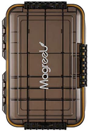 Magreel Waterproof Fishing Tackle Box, 3600/3700 Tackle Trays Tea-Colored Transparent Fishing Tackle Storage Organizer Boxes with DIY Dividers, 1 Pack/2 Pack