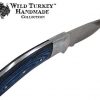 Wild Turkey Handmade Collection Wood Handle Fixed Blade Gut Hook Knife w/Leather Sheath - Image 6