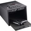 Champs Gun Safe Solid Steel Quick Access Electronic Pistol Safe with Auto-Open Lid, Wall Mount Bracket, Anti-Thief Alarm System