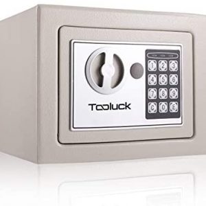 TOOLUCK Safe Box, Digital Security Safe, Fireproof Keypad Safe Lock Box with Keys, Money Box and Deposit Box for Cash Gun Jewelry Home Office Hotel Storage (White)