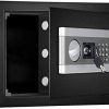 Fireproof and Waterproof Safe Cabinet Security Box, Digital Combination Lock Safe with Keypad LED Indicator, for Cash Money Jewelry Guns Cabinet (Black) (0.8cub)