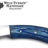 Wild Turkey Handmade Collection Wood Handle Fixed Blade Gut Hook Knife w/Leather Sheath - Image 5