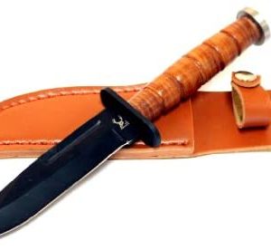 Lastworld 8.5" Black Tactical Team Stainless Steel Blade Hunting Knife with Sheath