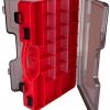 Goture Fishing Tackle Box,Double-Sided with Handle 44 Removable Compartments Plastic Organizer Size L 12’’ x W 8’’ x H 3’’