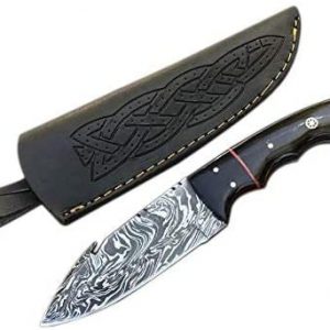 KSk Chef&Hunting Knifes Hunting 8.50" Gut Hook Knife with Black Horn Handle with Sheath