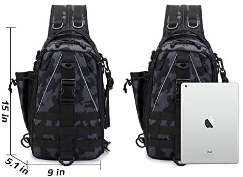 iLure Fishing Tackle Box Storage Sling Bag Outdoor Shoulder Backpack and Cross Body Sling Gear for Pond Hopper Hiking Hunting Camping - Image 2