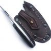 GCS Handmade D2 Tool Steel Custom Survival Tactical Hunting Skinning Camping Knife Natural Bone Handle with Brown Leather Right or Left Hand Horizontal Fixed Blade Knife Sheath GCS283 - Image 6