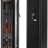 Rifle Safe Large Electronic 4 Gun Safe, INVIE Quick Access Shotgun Security Storage Cabinet with Movable Shelf for Handgun/Ammo