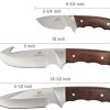 Mossy Oak Fixed Blade Hunting Knife Set - 3 Piece, Full Tang Wood Handle Straight Edge and Gut Hook Blades Game Processing Knife Set, Sheath Included - Image 2