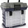Croch Fishing Tackle Box with Portable 4 Layers Box，Bulk Storage under Lid Giving Room to Carry all kinds of Fishing Accessories, Including Fishing Lures, Sinkers, Floats, Line, etc.（Without Fishing Accessories）