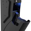 awesafe Gun Safe, Mounted Handgun Safe Quick Access Firearm Safety Device with Fingerprint Biometric, Keypad Password and Key Lock (Biometric Fingerprint+Keypad+Key)